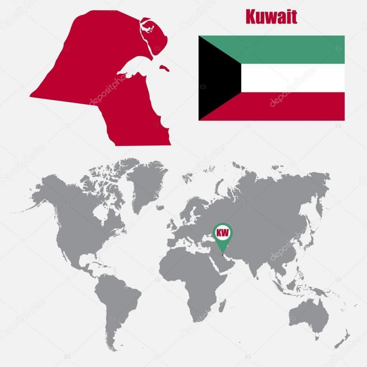 kuwait peta di peta dunia