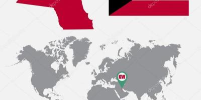Kuwait peta di peta dunia